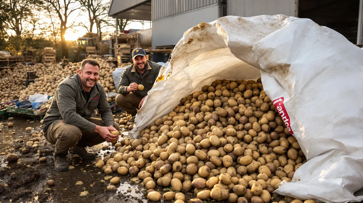 Met ‘inslurfen’ geven Johan en Cor waardeloze aardappels weer nut: daar word je vrolijker van Met ‘inslurfen’ geven Johan en Cor waardeloze aardappels weer nut: daar word je vrolijker van